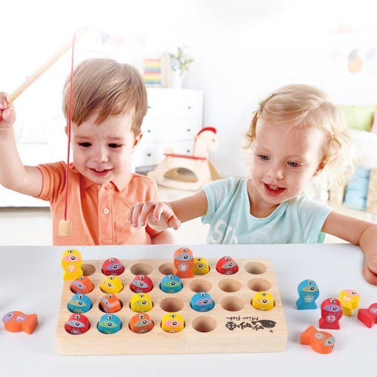 wooden magnetic fishing game