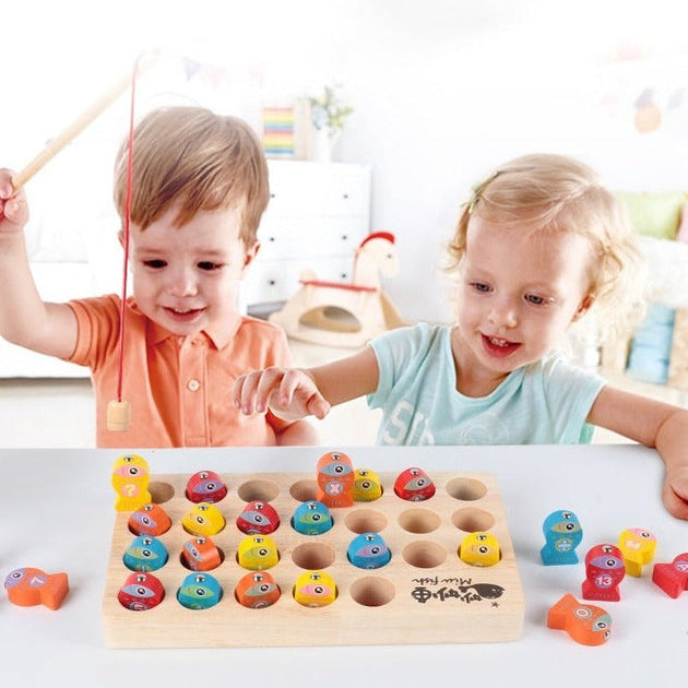 wooden magnetic fishing game