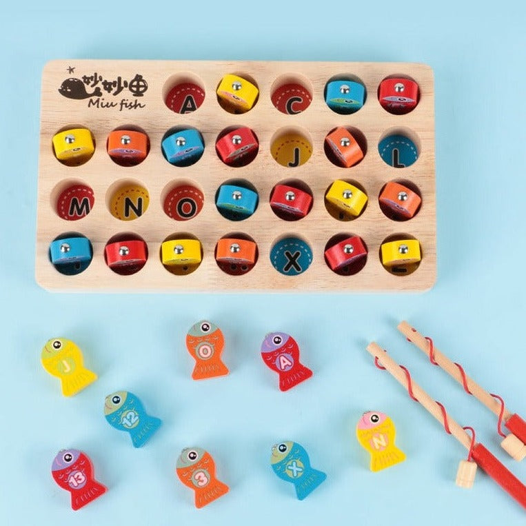 wooden magnetic fishing game